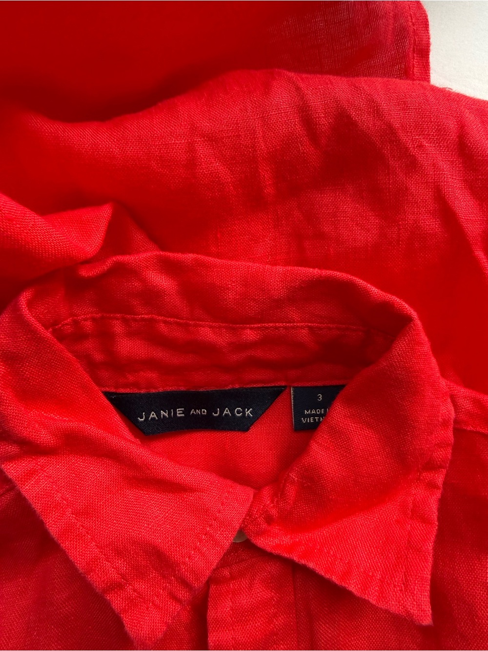 Janie and Jack Toddler Summer Linen Button Down Shirt Size: 3 - Picture 5 of 7
